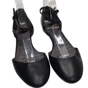 Camper Women's Black Leather Flats Double Wrap Ankle Strap Size 39